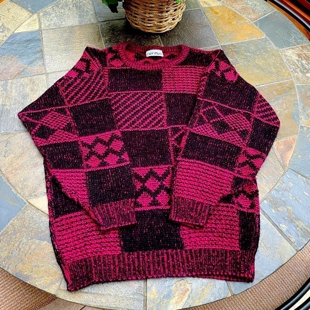 Vintage pink and black Penrose sweater
